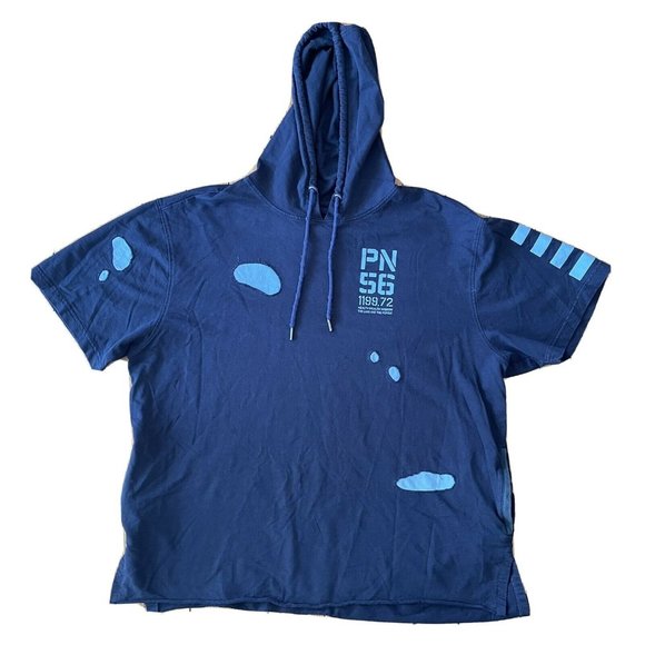 Parish Nation Other - Parish Nation Short Sleeve Navy Blue Pullover Hood